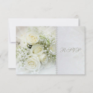 Magnifiques roses blanches Invitation de réponse p