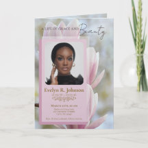 Magnolia 5-Photos Programme Funéraire Bifolié