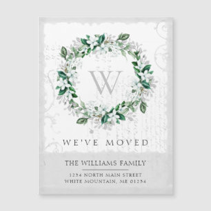 Magnolia Aquarelle Florale Wreath Monogramme Moteu