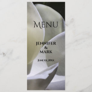 Magnolia Blanc - Carte de menu Mariage - Menu Plat