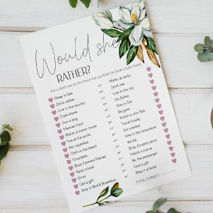 Magnolia Blanche Floral Bridal Game Préférerait-El