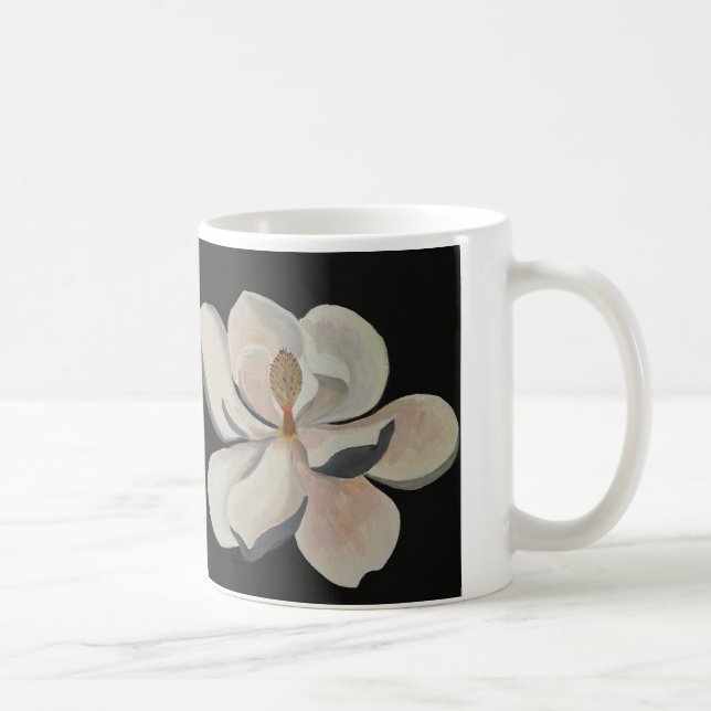 Magnolia Bloom Tasse d'art fin crème Fleur blanche (Droite)