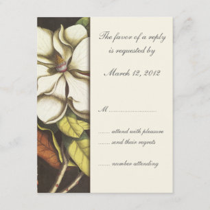Magnolia Blossom Floral Faire-part de mariage RSVP