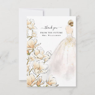 Magnolia Bride Future Mme Carte de remerciements