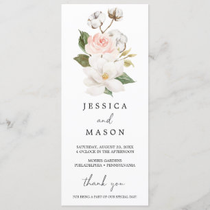 Magnolia Cotton Wedding Programme