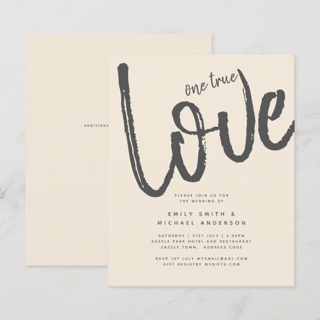 Magnolia Cream Typographie Mariage moderne (Devant / Derrière)