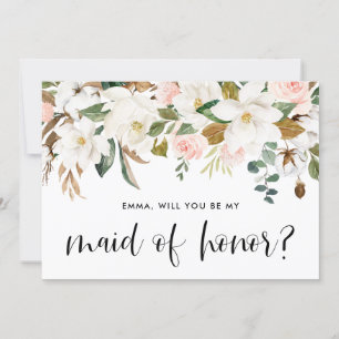 Magnolia en aquarelle Guirlande en coton Demoisell