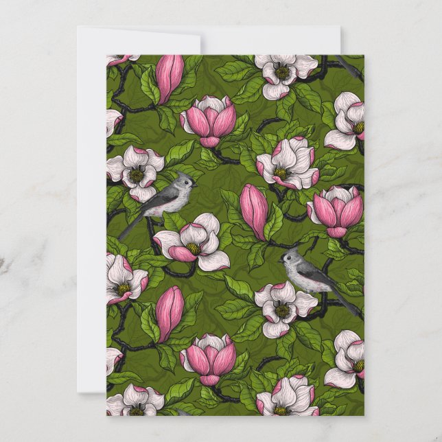 Magnolia en floraison et oiseau de tireur 2 (Devant)