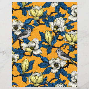 Magnolia en floraison et oiseau de tireur 3