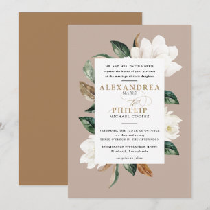 Magnolia Faire-part de mariage   Brun roux