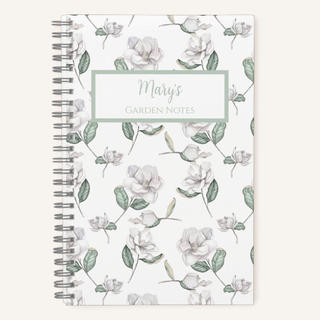 Magnolia Flower Personalized Journal Notebook (Recto)