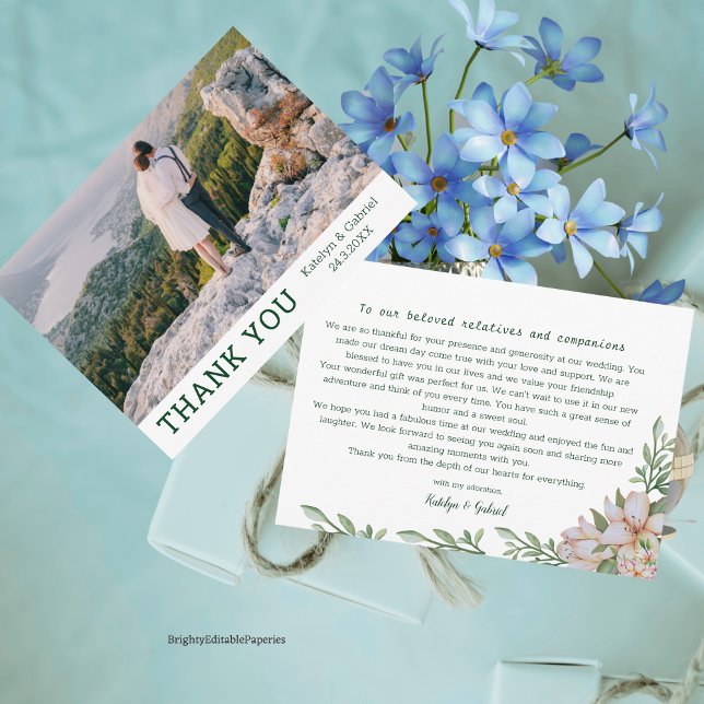 Magnolia Mariage de photo Merci Modèle (Créateur téléchargé)