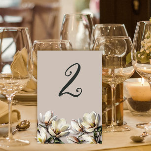 Magnolia Mariage Réception Table Numéro Cartes