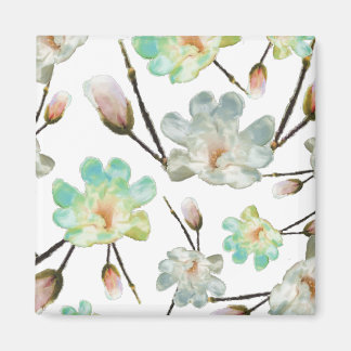 Magnolia Motif Carré Magnet