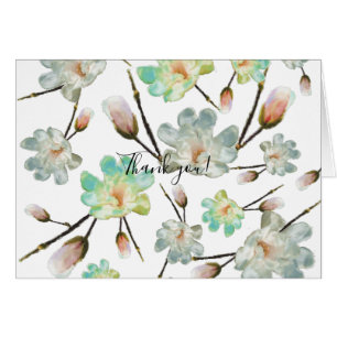 Magnolia Motif Carte pour notes de Merci