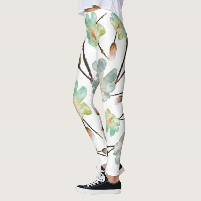 Magnolia Motif Leggings (Gauche)