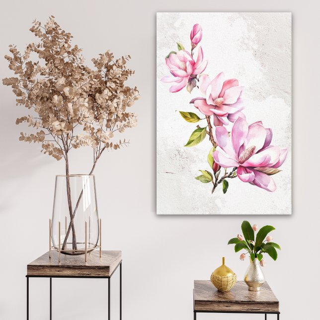 Magnolia Rose Toile tendue sur châssis (Créateur téléchargé)