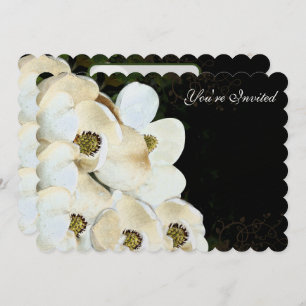 Magnolia Wedding Invitations on Ice Art Déco Cadre