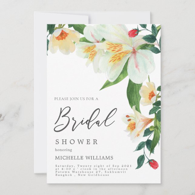 Magnolia Wedding Shower Invitation Card (Devant)