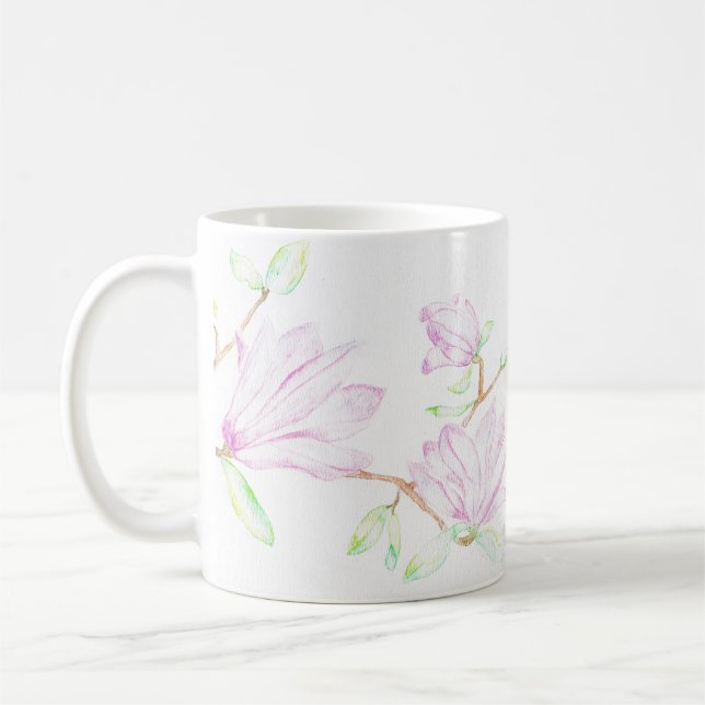 Magnolias à l'aquarelle de Mug (Gauche)