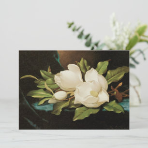 Magnolias géant sur un tissu de velours bleu par M