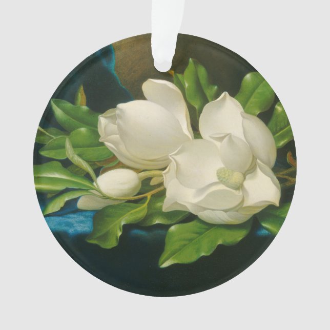 Magnolias géantes sur un tissu bleu de velours, (devant)