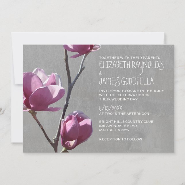Magnolias Invitations Mariage (Devant)