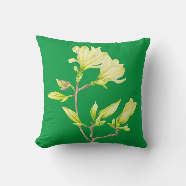 Magnolias jaune sur un Coussin Carré (Recto)