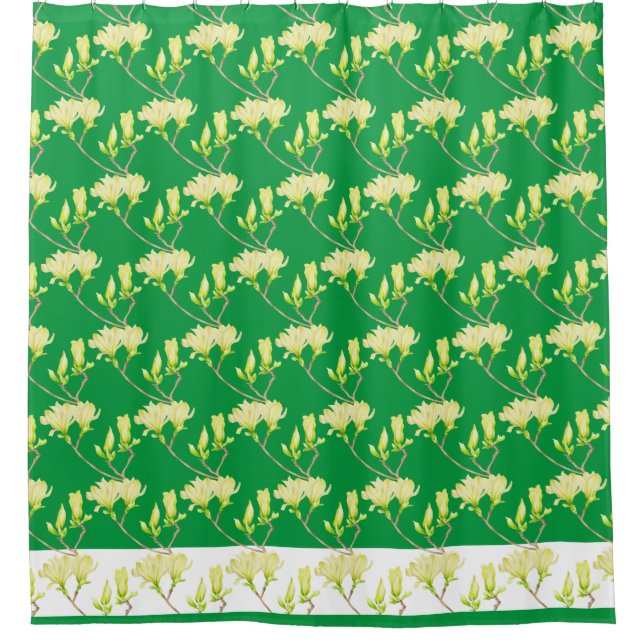 Magnolias jaunes sur un rideau de douche (Devant)