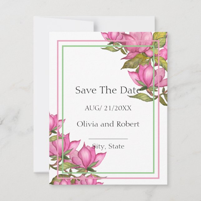 Magnolias roses (Devant)