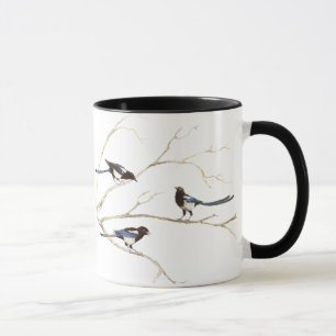 Magpie Bird, Nature, Faune Famille Mug