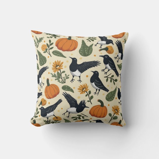 Magpie Magpie Coussin coussin du Nouvel An. (Recto)