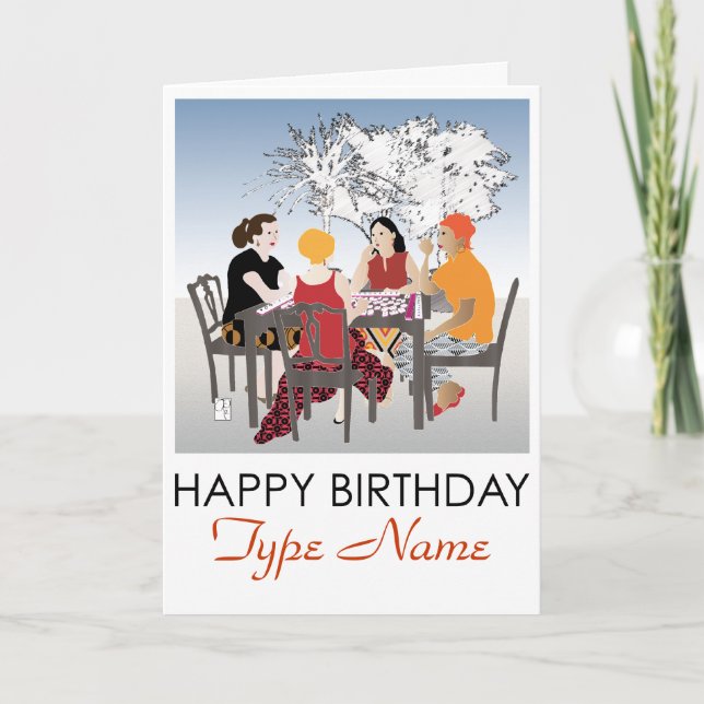 Mah Jongg Alfresco Carte d'anniversaire (Devant)