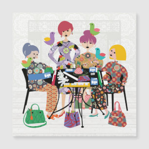 Mah Jongg Birds Flat Magnet