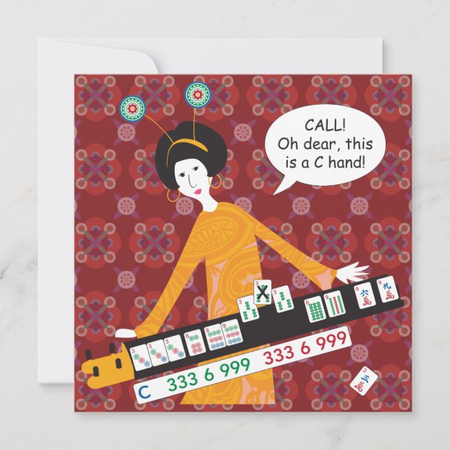 Mah Jongg C Hand Flat Card (Devant)