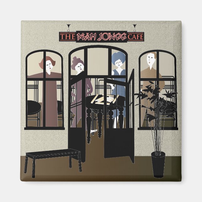 Mah Jongg Café Magnet (Devant)