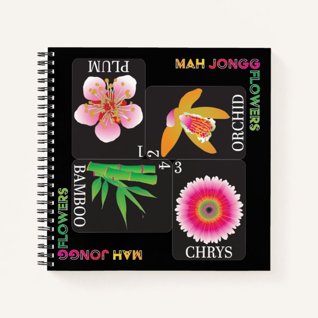 Mah Jongg Carnet 4 Fleurs (Devant)