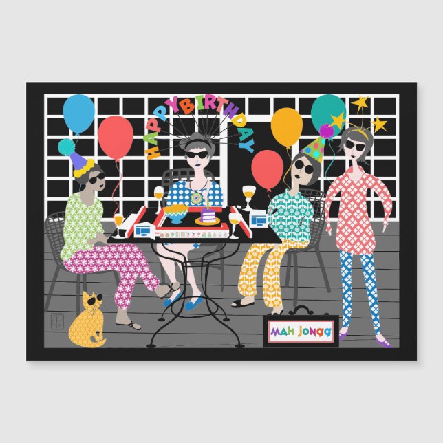 Mah Jongg Carte magnétique du chat (Devant)