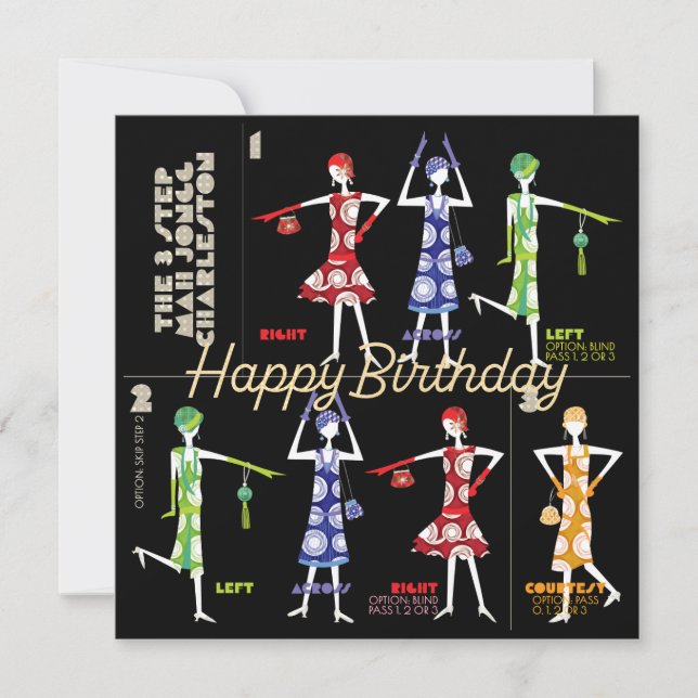 Mah Jongg Charleston Carte Plat Anniversaire (Devant)