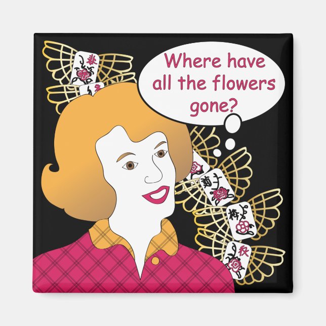 Mah Jongg Dit Fleurs Magnet (Devant)