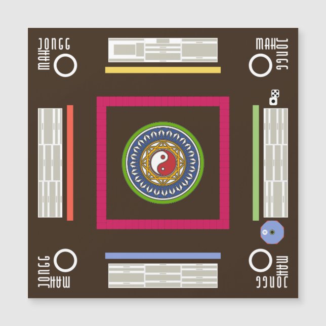 Mah Jongg Game Magnet Card (Devant)