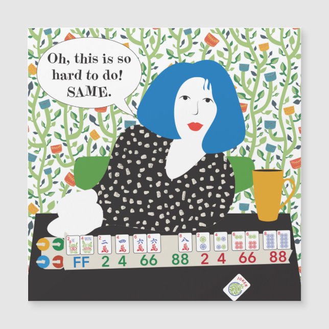 Mah Jongg Joker Discard Flat Magnet (Devant)