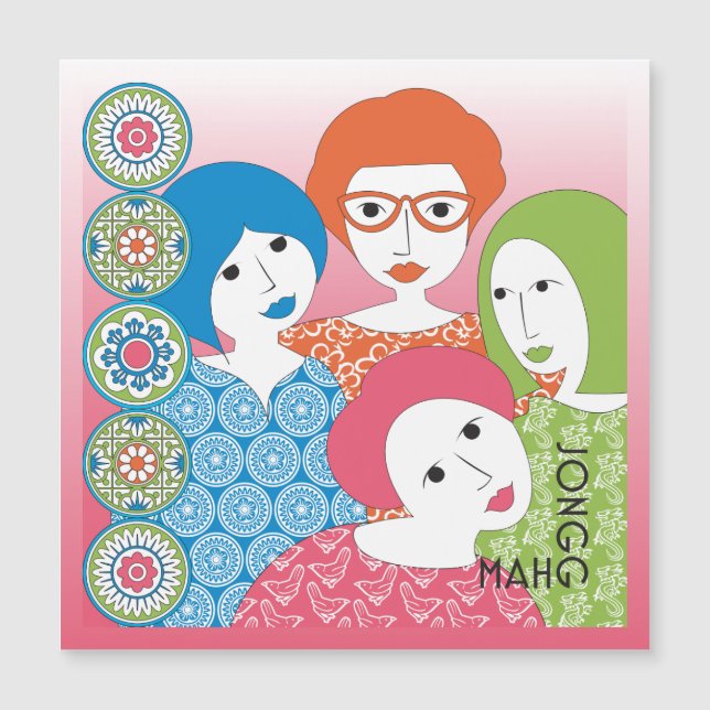 Mah Jongg Limerick Dots carte magnétique (Devant)