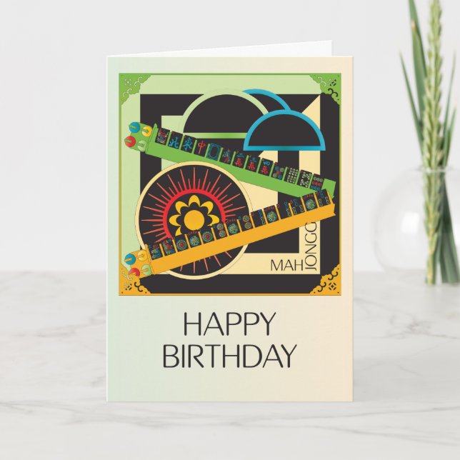 Mah Jongg Limerick Whine Carte d'anniversaire (Devant)