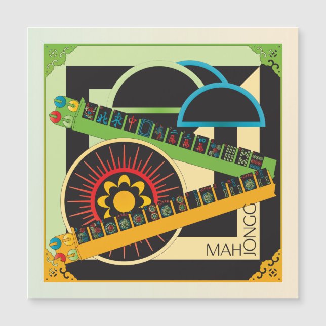 Mah Jongg Limerick Whine Magnet Card (Devant)