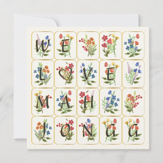 Mah Jongg Love Carte Plat (Devant)