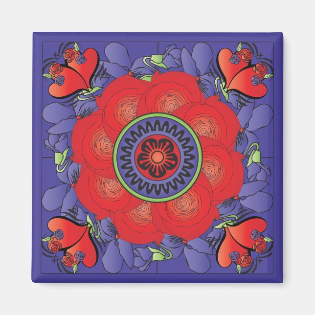 Mah Jongg Magnet Rose (Devant)