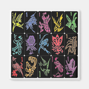 Mah Jongg One Bams Black/Multi Magnet