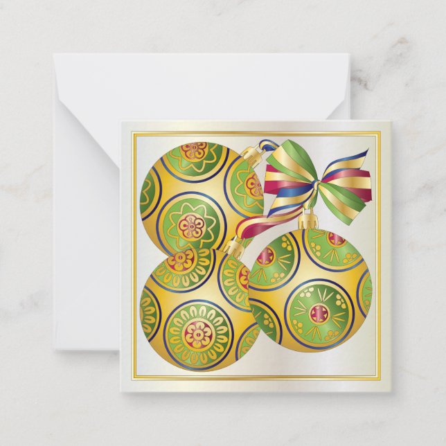 Mah Jongg Ornements de Noël Petite carte (Devant)