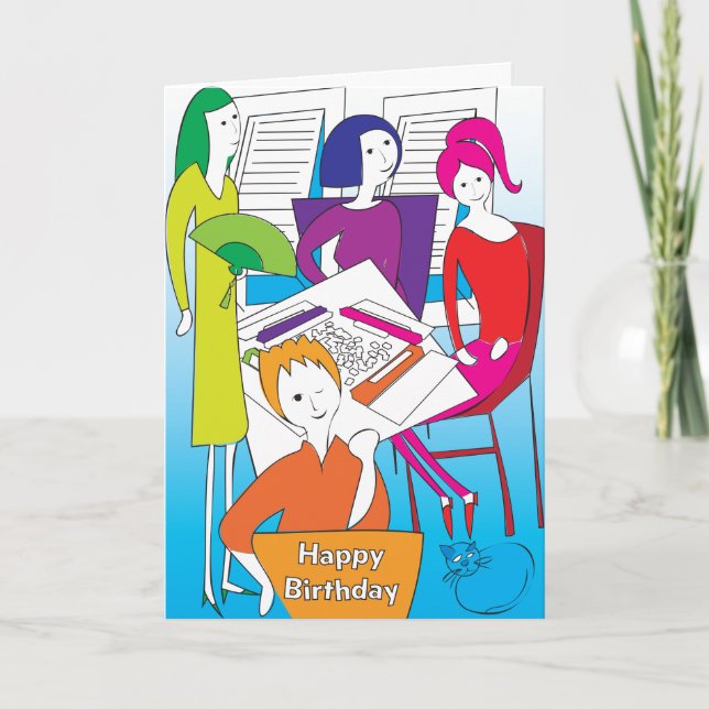 Mah Jongg Oui Carte Anniversaire (Devant)